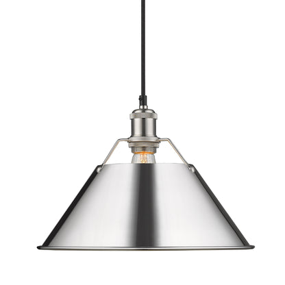 Yep by Golden Lighting Orwell 1-light 14in Pendant in Pewter and Chrome shade - - Golden Lighting