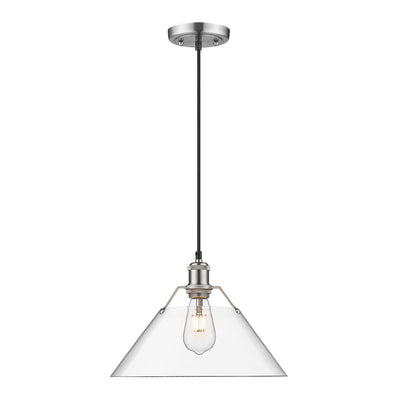 Yep by Golden Lighting Orwell 1-light 14in Pendant in Pewter and Clear Glass - - Golden Lighting