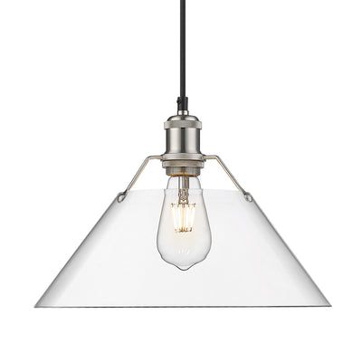 Yep by Golden Lighting Orwell 1-light 14in Pendant in Pewter and Clear Glass - Default Title - Golden Lighting