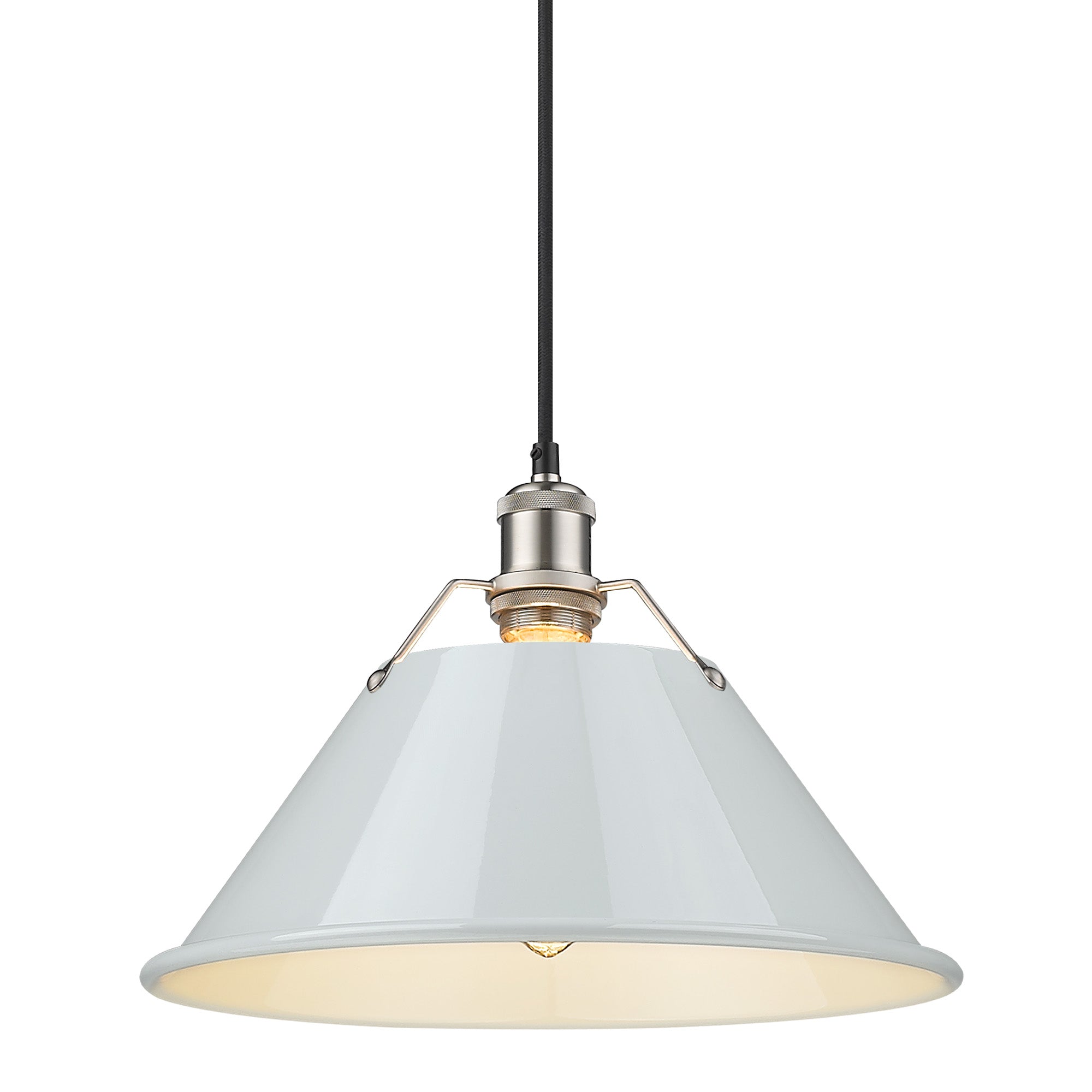 Orwell 14" Wide Large Pendant in Pewter with Dusky Blue - Pewter / Dusky Blue / Blue - Golden Lighting