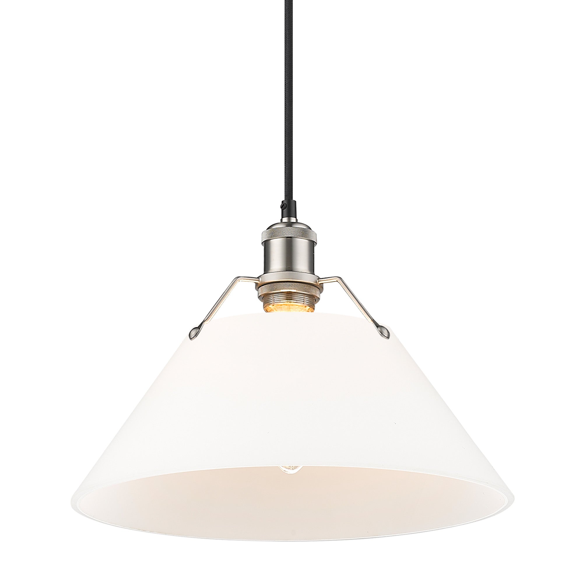 Orwell 14" Wide Large Pendant in Pewter with Opal Glass - Default Title - Golden Lighting