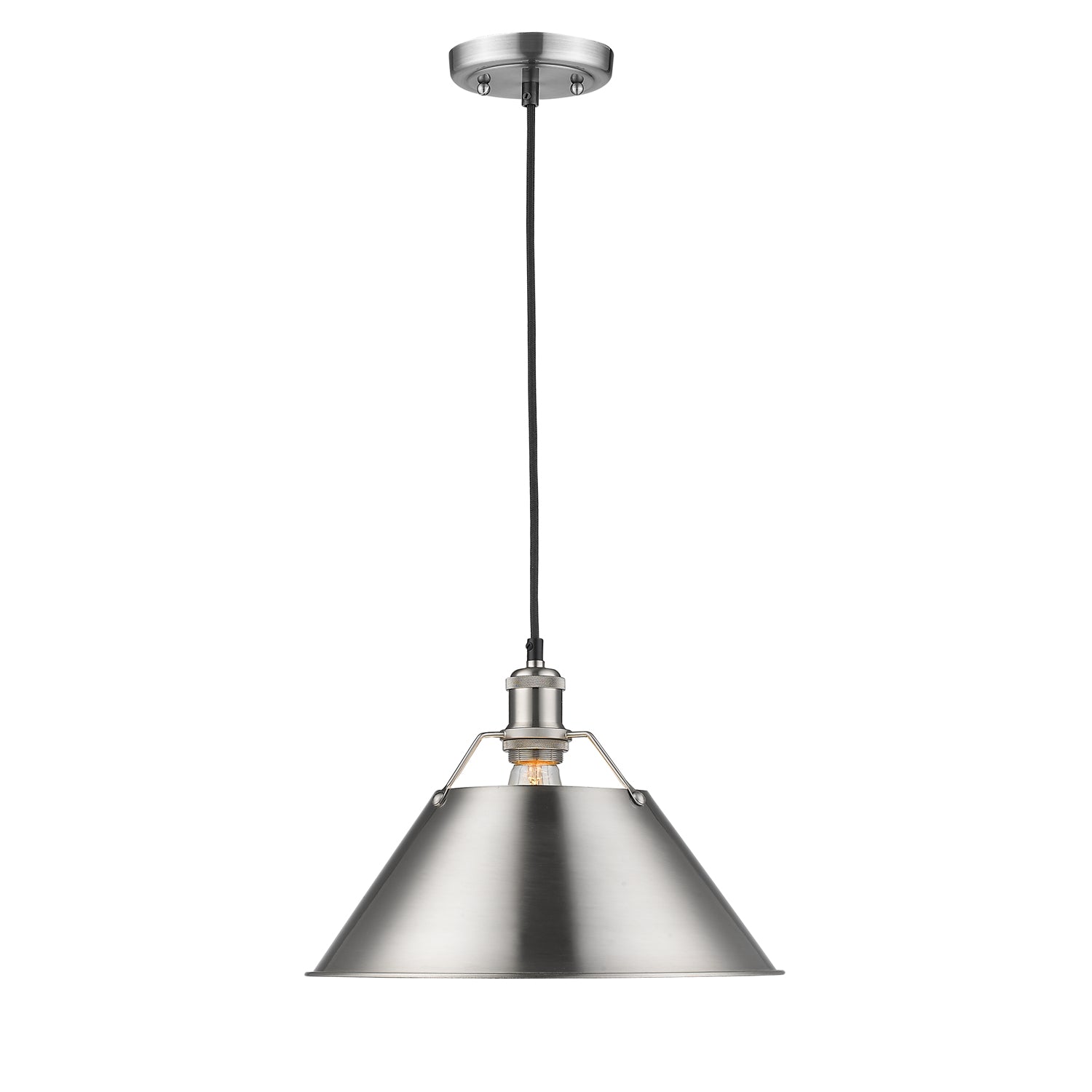 Orwell 14" Wide Large Pendant in Pewter - - Golden Lighting