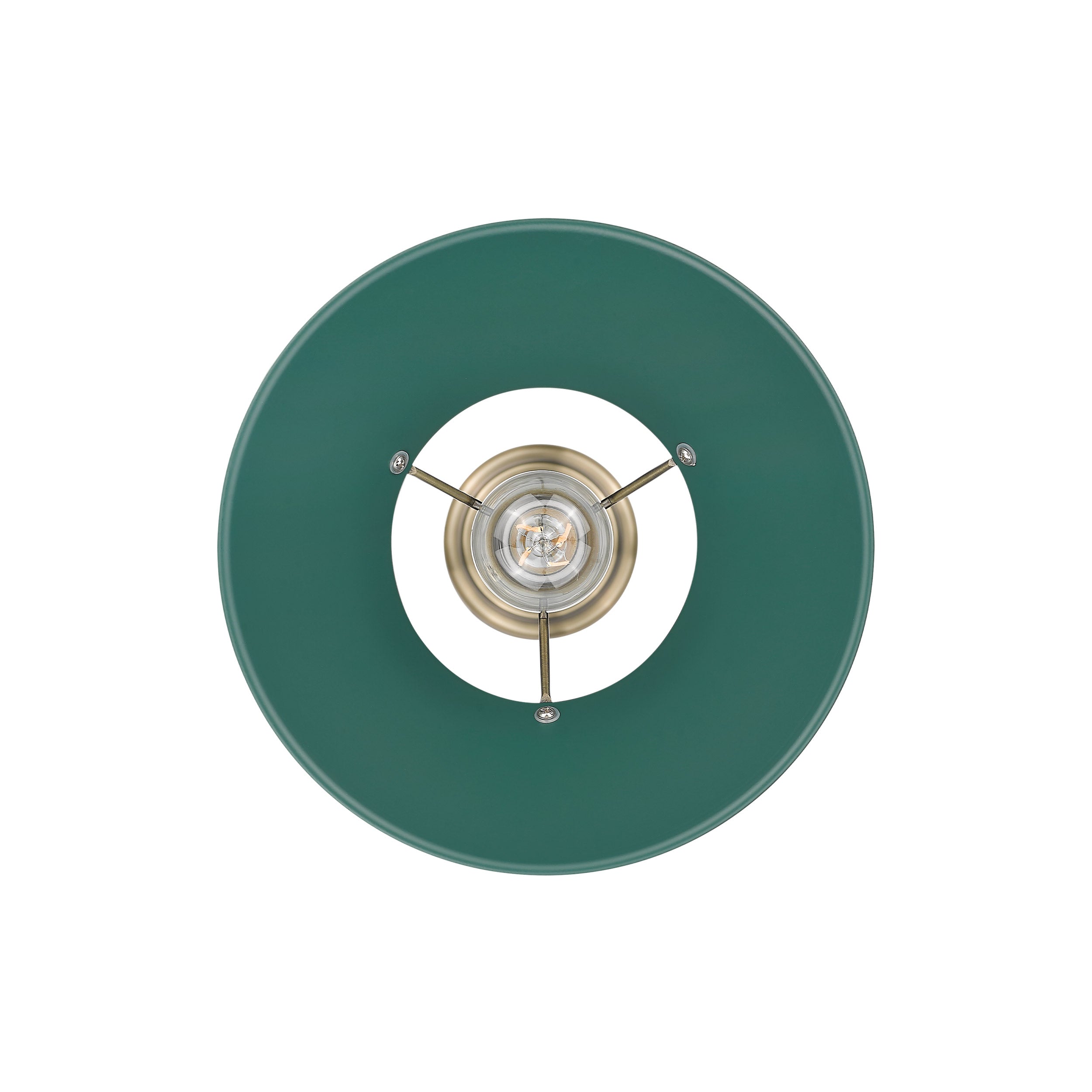 Yep by Golden Lighting Orwell 1-light 14in Pendant in Aged Brass and Pine Green shade - - Golden Lighting