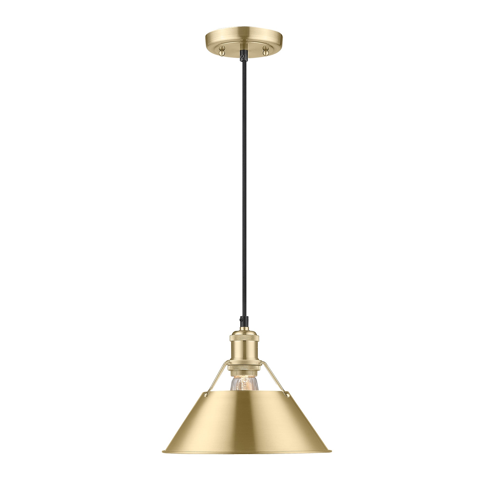 Yep by Golden Lighting Orwell 1-light 14in Pendant in Brushed Champagne Brass - - Golden Lighting