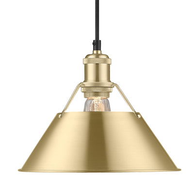 Yep by Golden Lighting Orwell 1-light 14in Pendant in Brushed Champagne Brass - - Golden Lighting