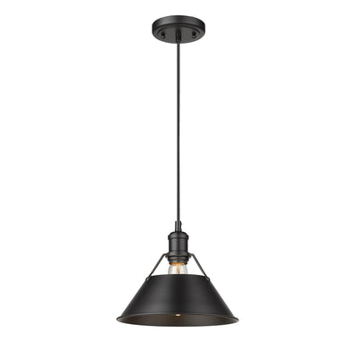 Yep by Golden Lighting Orwell 1-light 10in Pendant in Matte Black - - Golden Lighting