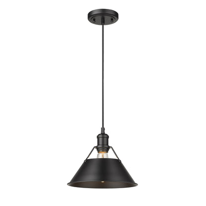 Yep by Golden Lighting Orwell 1-light 10in Pendant in Matte Black - - Golden Lighting