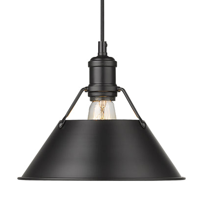 Yep by Golden Lighting Orwell 1-light 10in Pendant in Matte Black - - Golden Lighting