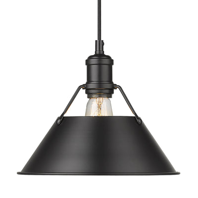 Yep by Golden Lighting Orwell 1-light 14in Pendant in Matte Black - - Golden Lighting