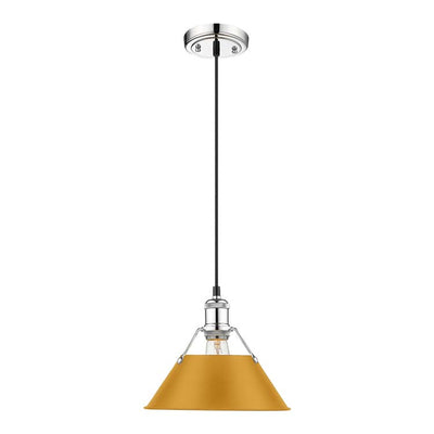 Yep by Golden Lighting Orwell 1-light 10in Pendant in Chrome and Auric Yellow shade - - Golden Lighting