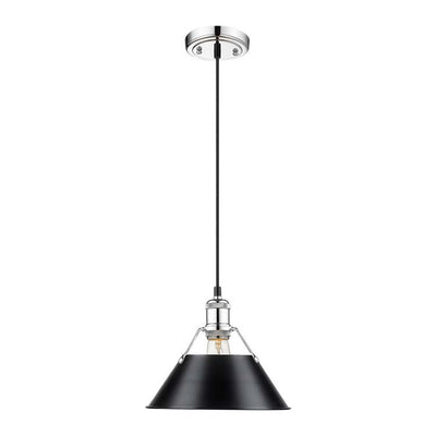 Yep by Golden Lighting Orwell 1-light 10in Pendant in Chrome and Matte Black shade - - Golden Lighting