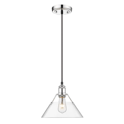 Yep by Golden Lighting Orwell 1-light 10in Pendant in Chrome and Clear Glass - - Golden Lighting