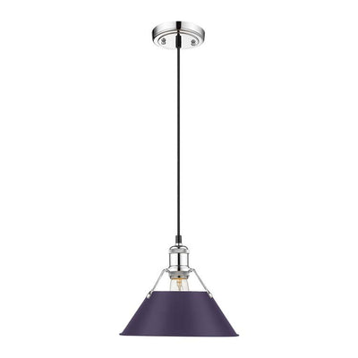Yep by Golden Lighting Orwell 1-light 10in Pendant in Chrome and Exotic Purple shade - - Golden Lighting