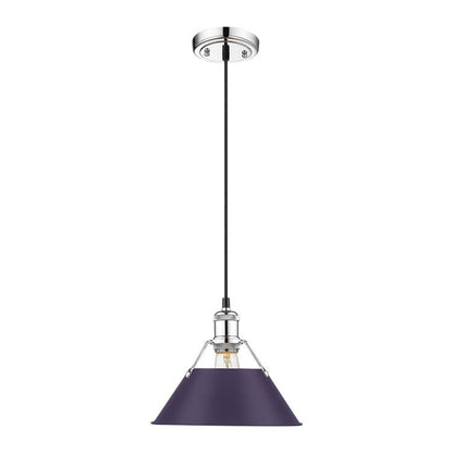 Yep by Golden Lighting Orwell 1-light 10in Pendant in Chrome and Exotic Purple shade - - Golden Lighting