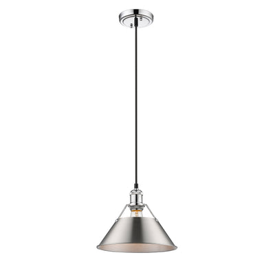 Yep by Golden Lighting Orwell 1-light 10in Pendant in Chrome and Pewter shade - - Golden Lighting