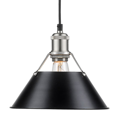 Yep by Golden Lighting Orwell 1-light 14in Pendant in Chrome and Matte Black shade - - Golden Lighting