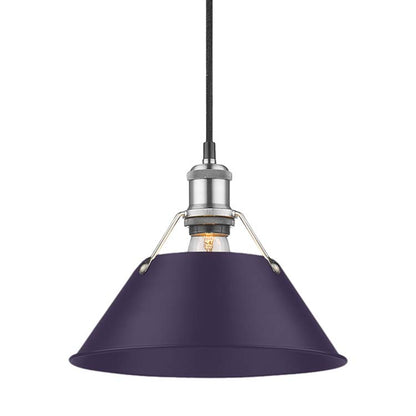 Yep by Golden Lighting Orwell 1-light 14in Pendant in Chrome and Exotic Purple shade - - Golden Lighting
