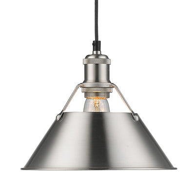 Yep by Golden Lighting Orwell 1-light 14in Pendant in Pewter - - Golden Lighting