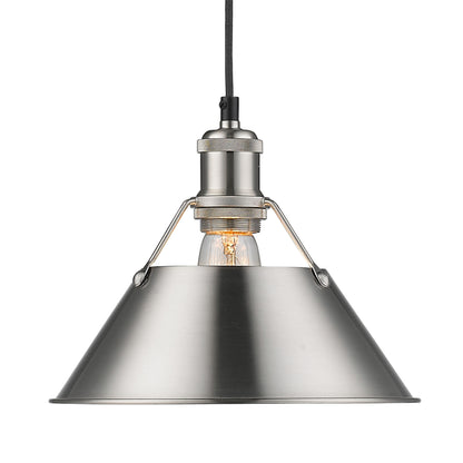 Yep by Golden Lighting Orwell 1-light 14in Pendant in Pewter - - Golden Lighting