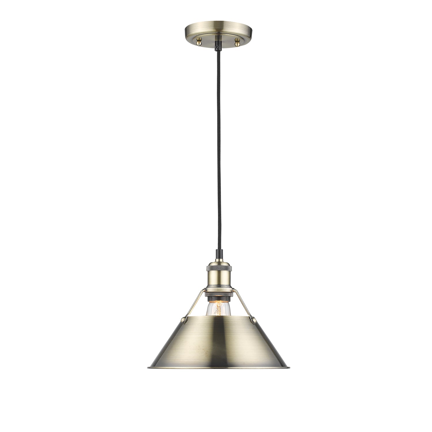 Orwell 10" Wide Medium Pendant in Aged Brass - - Golden Lighting