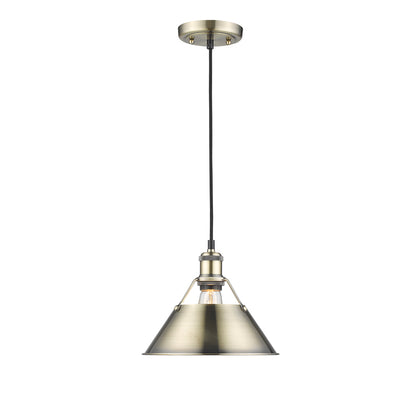 Orwell 10" Wide Medium Pendant in Aged Brass - - Golden Lighting