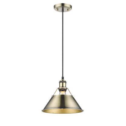 Orwell 10" Wide Medium Pendant in Aged Brass - Aged Brass / Aged Brass / Gold - Golden Lighting