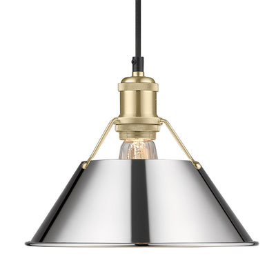 Yep by Golden Lighting Orwell 1-light 10in Pendant in Brushed Champagne Brass and Chrome shade - Default Title - Golden Lighting