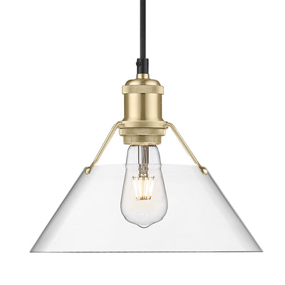 Yep by Golden Lighting Orwell 1-light 10in Pendant in Brushed Champagne Brass and Clear Glass - Default Title - Golden Lighting