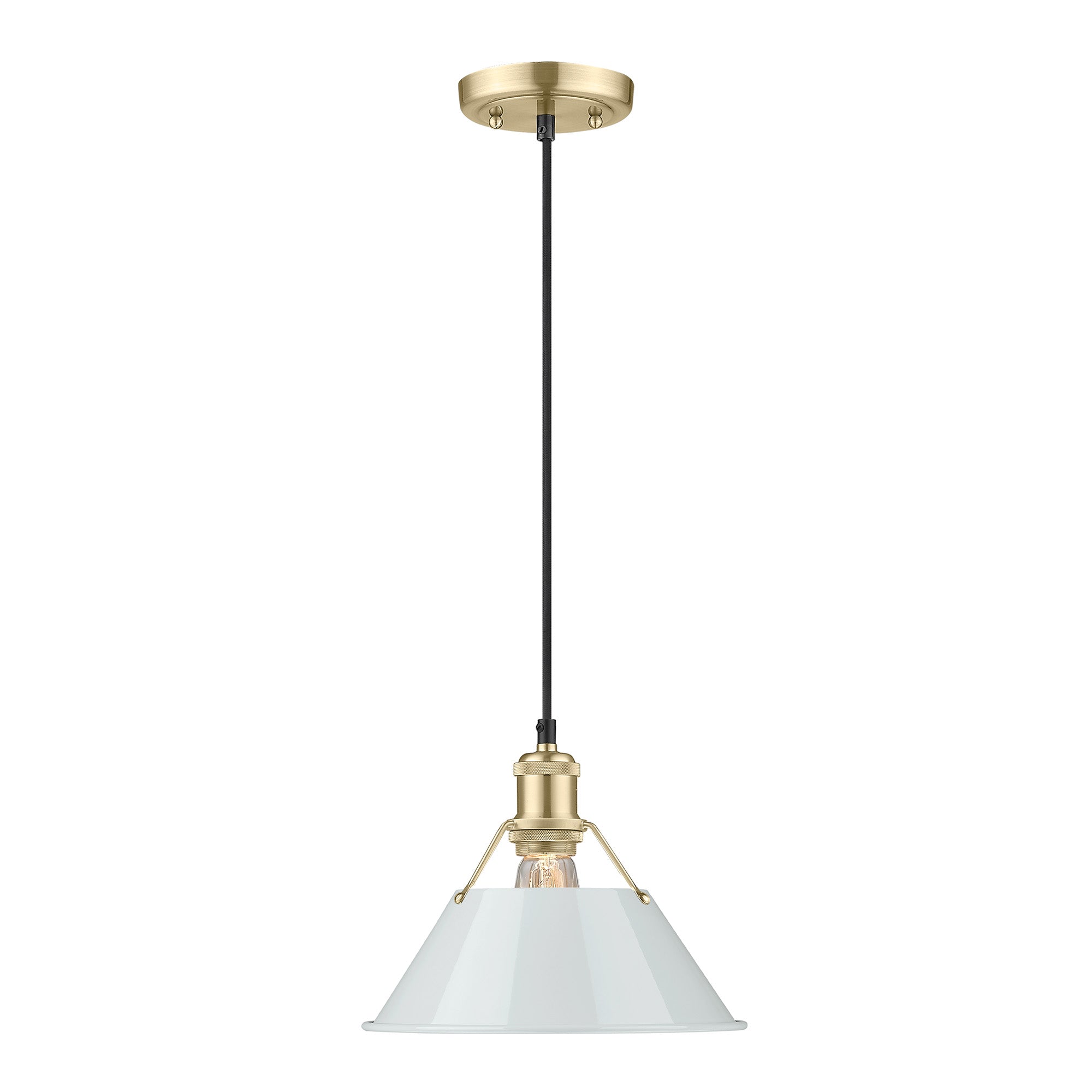 Orwell 10" Wide Medium Pendant in Brushed Champagne Bronze with Dusky Blue - - Golden Lighting