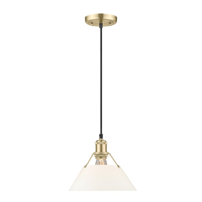 Orwell 10" Wide Medium Pendant in Brushed Champagne Bronze with Opal Glass - - Golden Lighting