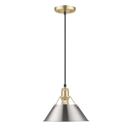 Orwell 10" Wide Medium Pendant in Brushed Champagne Bronze with Pewter - - Golden Lighting