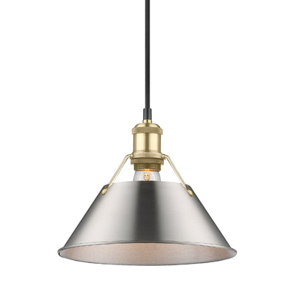 Orwell 10" Wide Medium Pendant in Brushed Champagne Bronze with Pewter - Brushed Champagne Bronze / Pewter / Silver - Golden Lighting