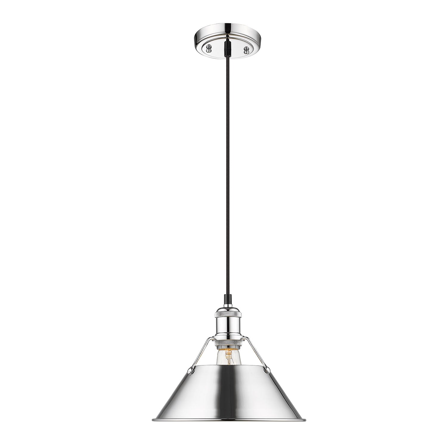 Orwell 10" Wide Medium Pendant in Chrome - - Golden Lighting