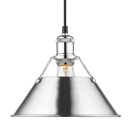 Yep by Golden Lighting Orwell 1-light 10in Pendant in Chrome