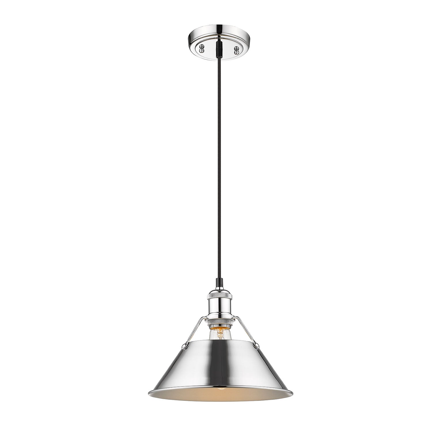 Orwell 10" Wide Medium Pendant in Chrome - Chrome / Chrome / Silver - Golden Lighting