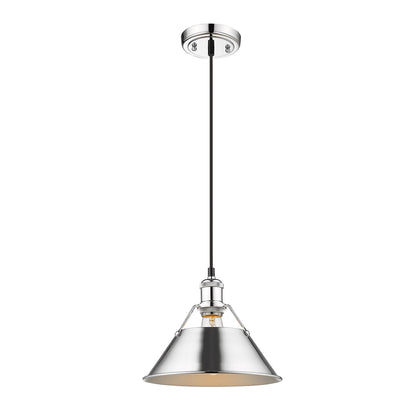 Orwell 10" Wide Medium Pendant in Chrome - Chrome / Chrome / Silver - Golden Lighting