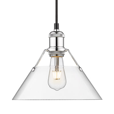 Yep by Golden Lighting Orwell 1-light 10in Pendant in Chrome and Clear Glass - Default Title - Golden Lighting