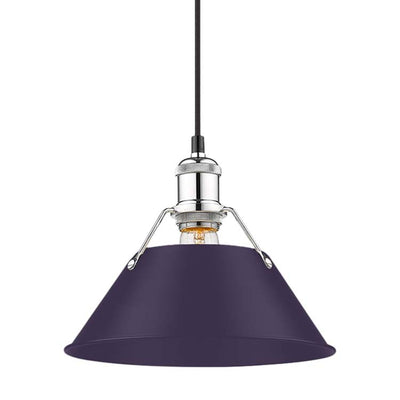 Yep by Golden Lighting Orwell 1-light 10in Pendant in Chrome and Exotic Purple shade - Default Title - Golden Lighting