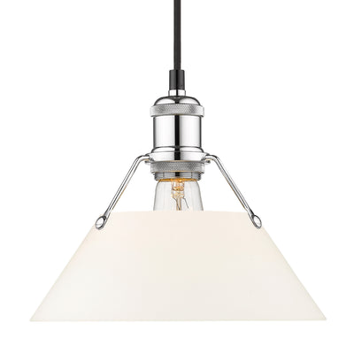 Yep by Golden Lighting Orwell 1-light 10in Pendant in Chrome and Opal Glass - Default Title - Golden Lighting