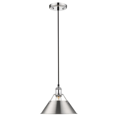 Orwell 10" Wide Medium Pendant in Chrome with Pewter - - Golden Lighting