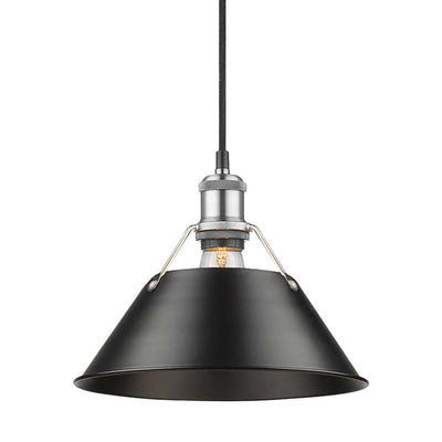Yep by Golden Lighting Orwell 1-light 10in Pendant in Pewter and Matte Black shade - Default Title - Golden Lighting