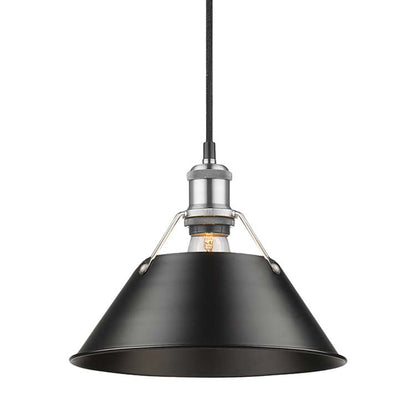 Yep by Golden Lighting Orwell 1-light 10in Pendant in Pewter and Matte Black shade - Default Title - Golden Lighting