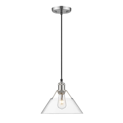 Yep by Golden Lighting Orwell 1-light 10in Pendant in Pewter and Clear Glass - - Golden Lighting
