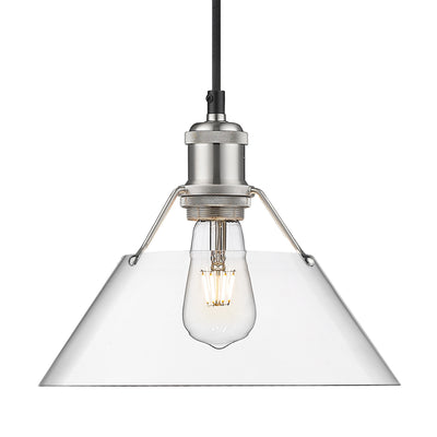 Yep by Golden Lighting Orwell 1-light 10in Pendant in Pewter and Clear Glass - Default Title - Golden Lighting
