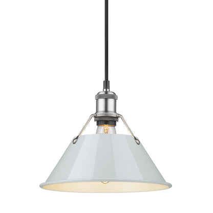 Orwell 10" Wide Medium Pendant in Pewter with Dusky Blue - Pewter / Dusky Blue / Blue - Golden Lighting