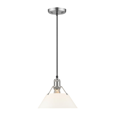 Yep by Golden Lighting Orwell 1-light 10in Pendant in Pewter and Opal Glass - - Golden Lighting