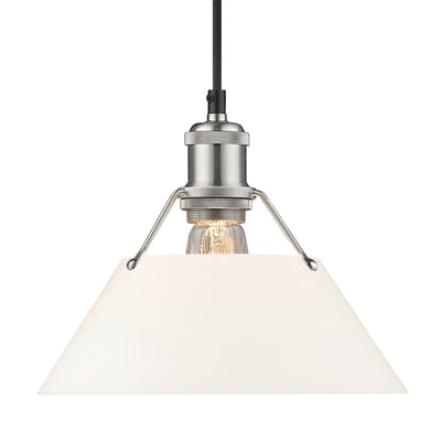 Yep by Golden Lighting Orwell 1-light 10in Pendant in Pewter and Opal Glass - Default Title - Golden Lighting