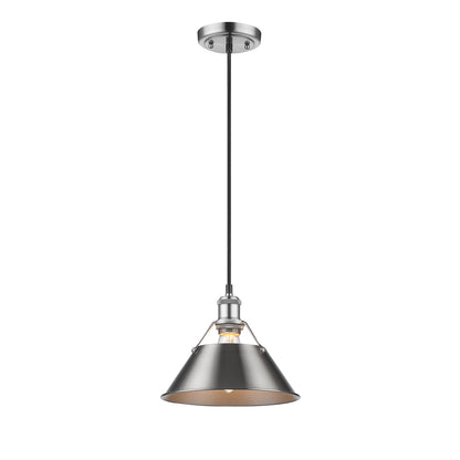 Orwell 10" Wide Medium Pendant in Pewter - Pewter / Pewter / Silver - Golden Lighting