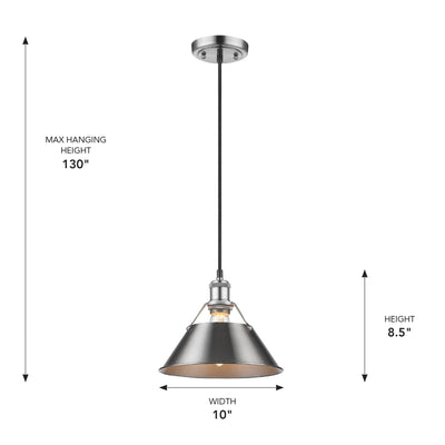 Yep by Golden Lighting Orwell 1-light 10in Pendant in Pewter - - Golden Lighting