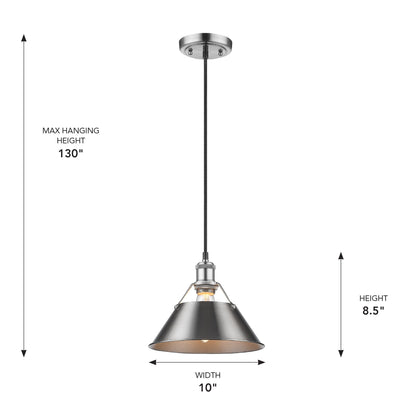 Yep by Golden Lighting Orwell 1-light 10in Pendant in Pewter - - Golden Lighting